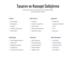 Tasarım Ve Konsept Geliştirme Için Şablon Demosu
