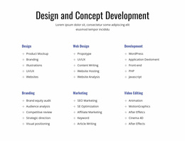 Design And Concept Development - Website Template