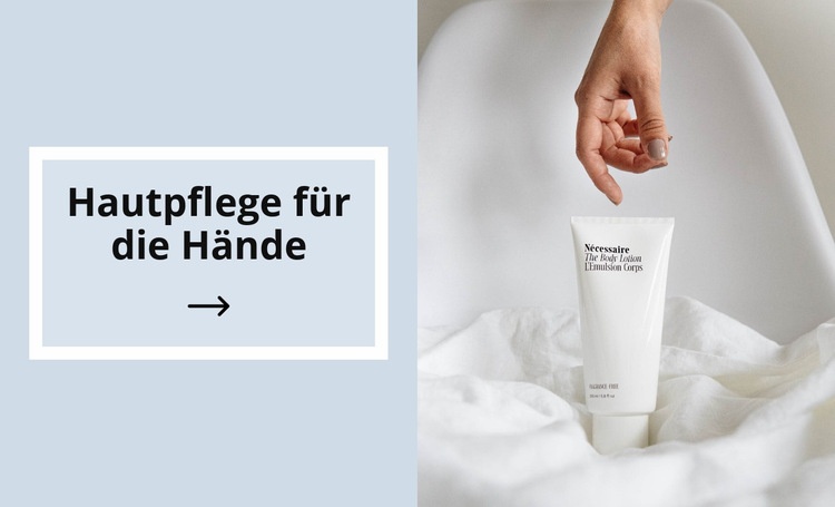 Hautpflege für die Hände Website-Modell