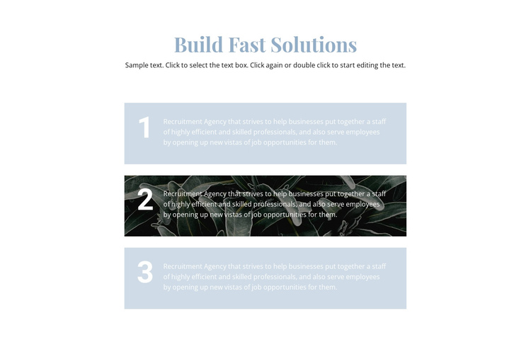 Three main steps One Page Template