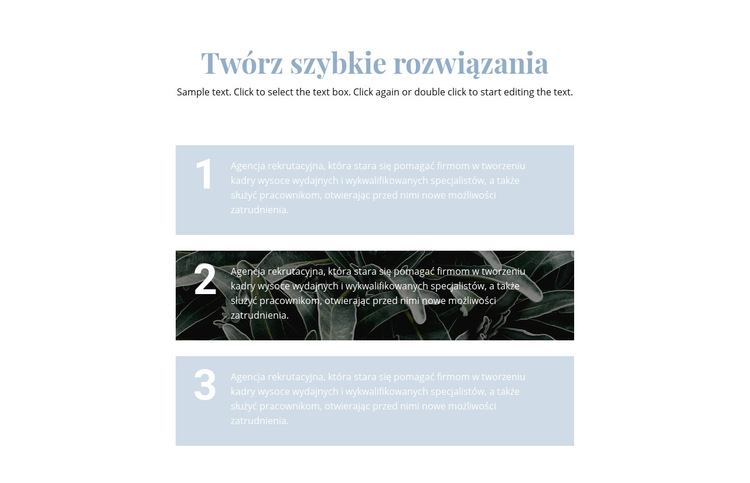 Trzy główne kroki Szablon witryny sieci Web