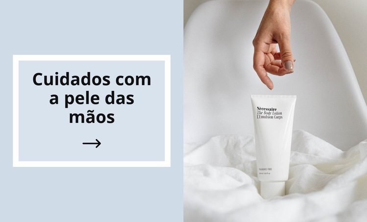 Cuidados com a pele das mãos Design do site