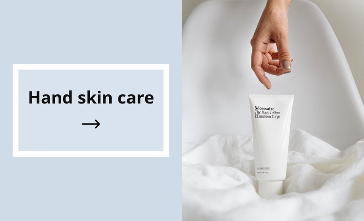 Hand skin care Website Mockup