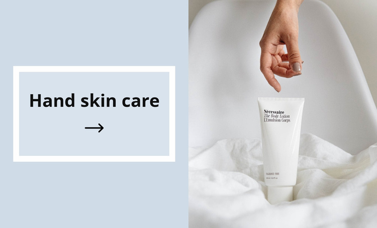 Hand skin care Landing Page