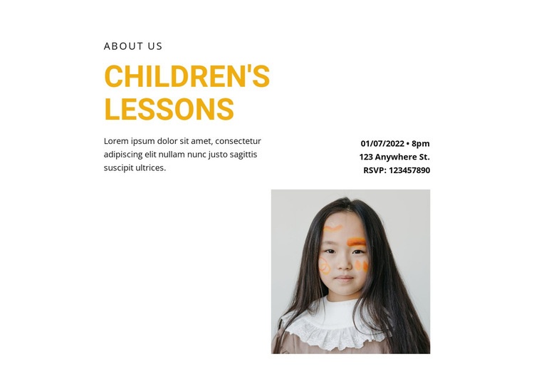 Lessons for the little ones Elementor Template Alternative