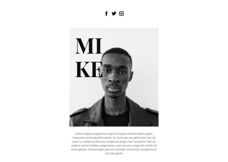 Over Mike Website ontwerp