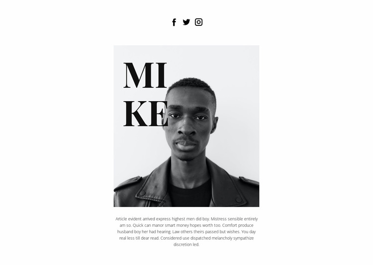 About Mike Website Mockup