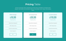 Css Table Examples Price Menu Pricing table block - CSS Template by Nicepage