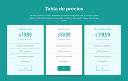 Bloque De Tabla De Precios Constructor Joomla