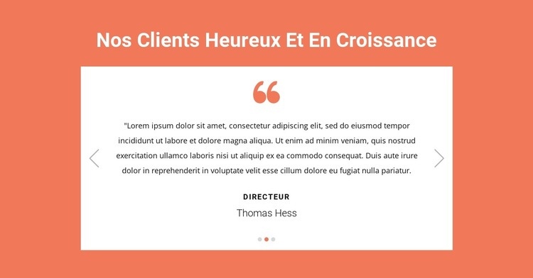 Nos clients satisfaits et en croissance Maquette de site Web