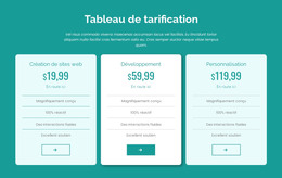 Bloc De Tableau De Prix - Modèle De Page HTML