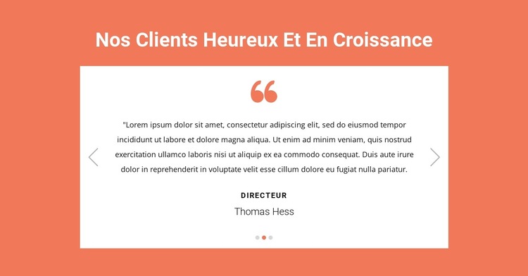 Nos clients satisfaits et en croissance Modèle de site Web