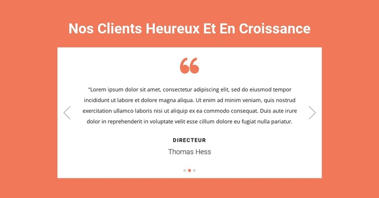 Nos clients satisfaits et en croissance Thème WordPress