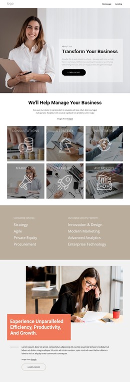 Free Download For Transform Your Technology To Power Your Growth Html Template