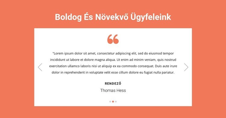 Boldog és növekvő ügyfeleink HTML Sablon