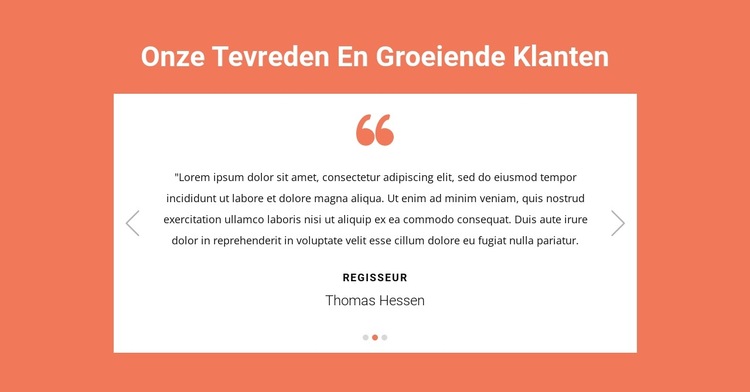 Onze tevreden en groeiende klanten Website sjabloon