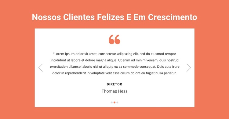 Nossos clientes satisfeitos e em crescimento Tema WordPress