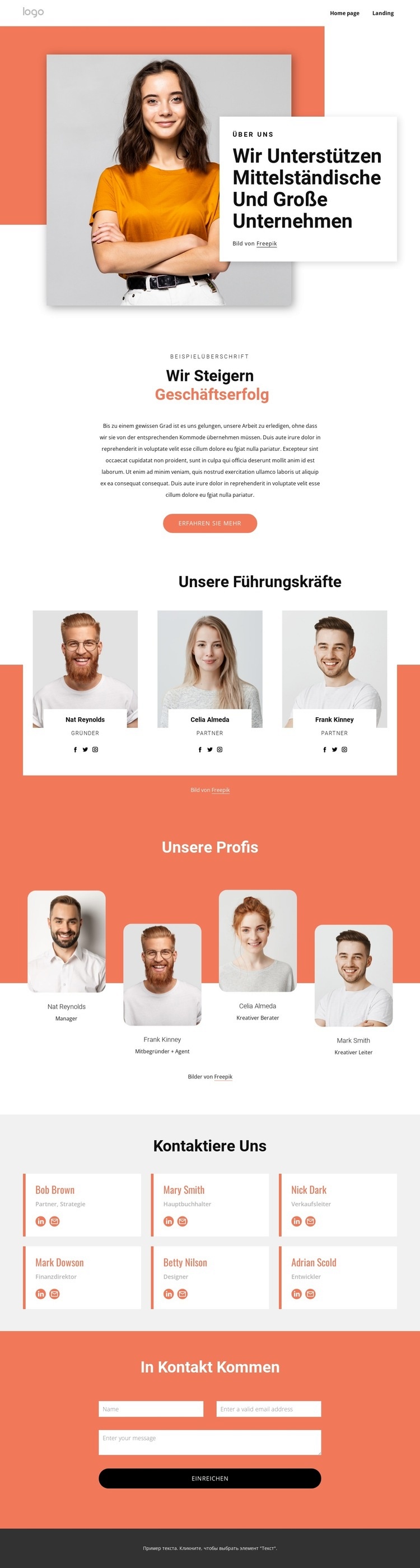 Unsere multidisziplinären Teams HTML Website Builder