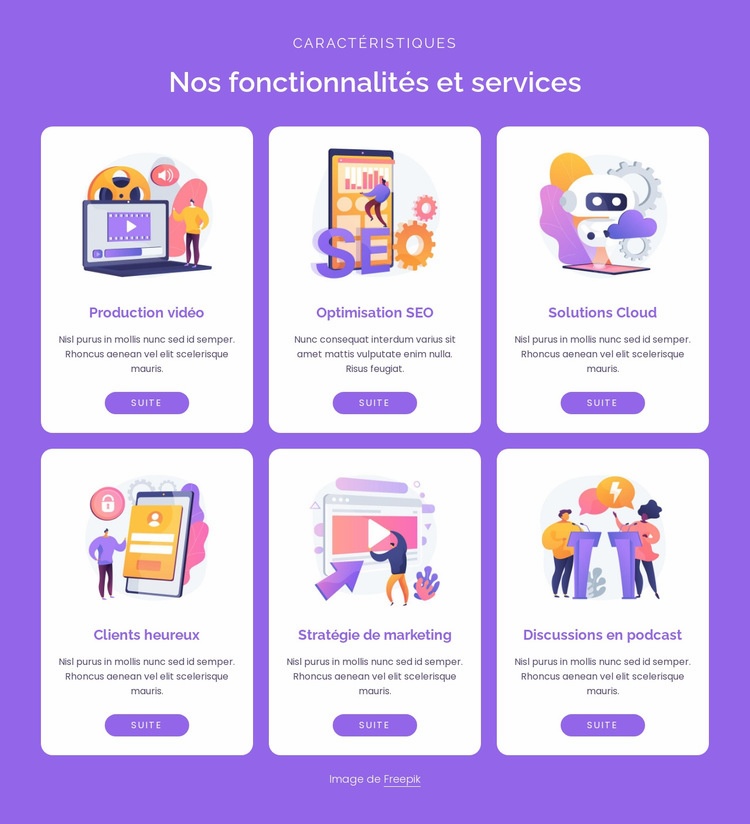 Nos services numériques Créateur de site Web HTML