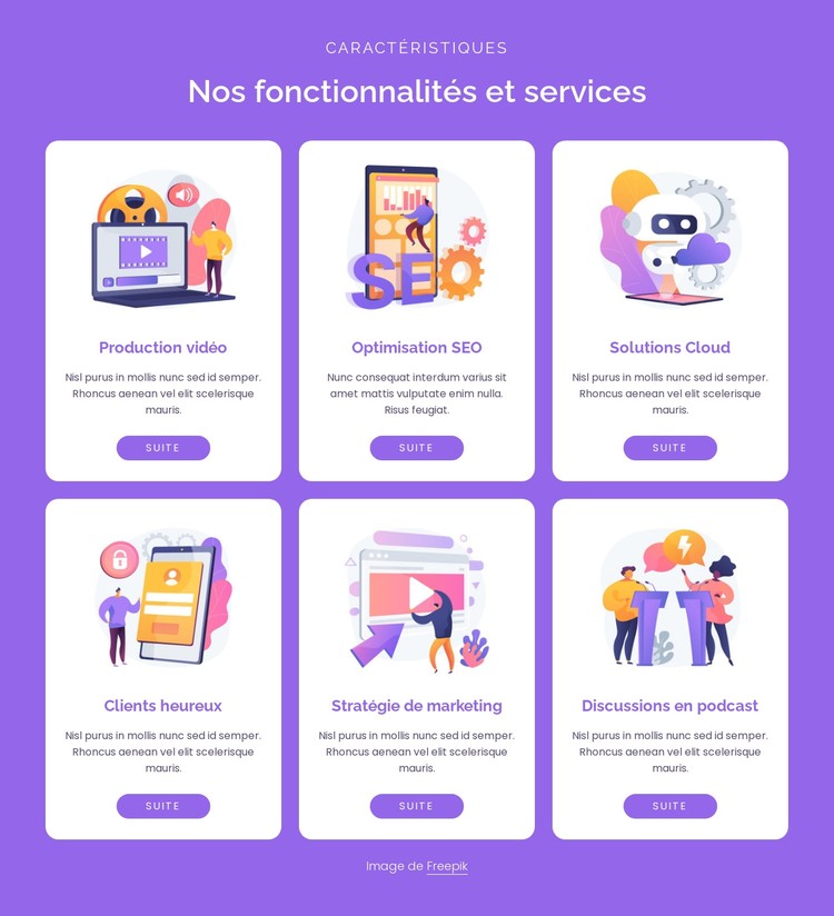 Nos services numériques Modèle CSS