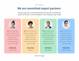 Testimonials with colored cells - Html Code Example by Nicepage
