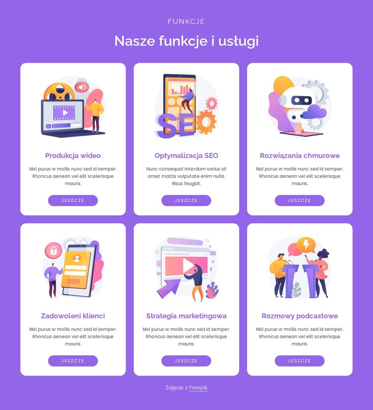 Nasze usługi cyfrowe Projekt strony internetowej