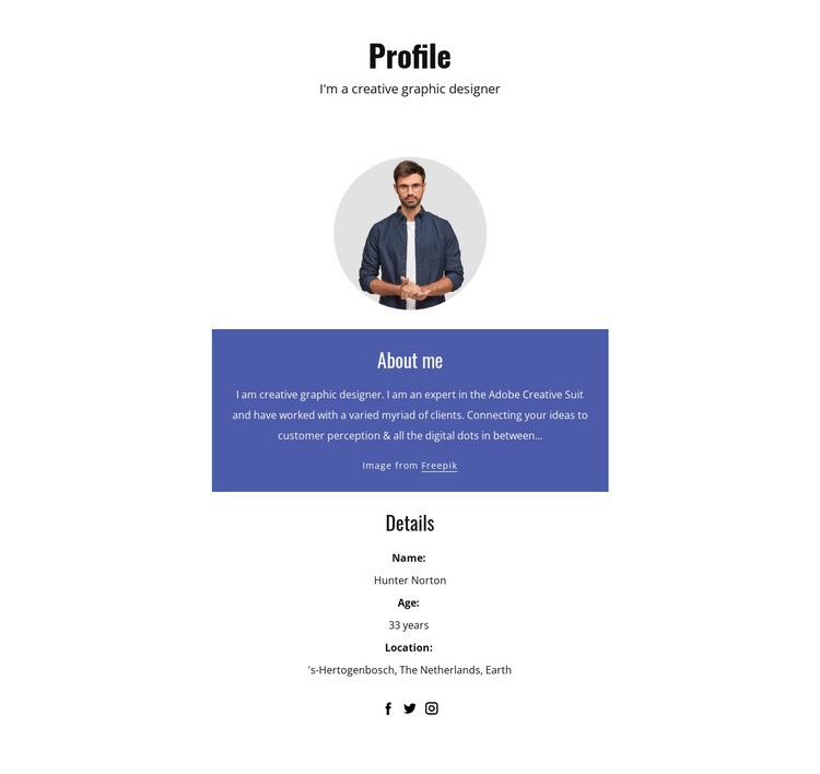 Profil grafického designéra Html Website Builder