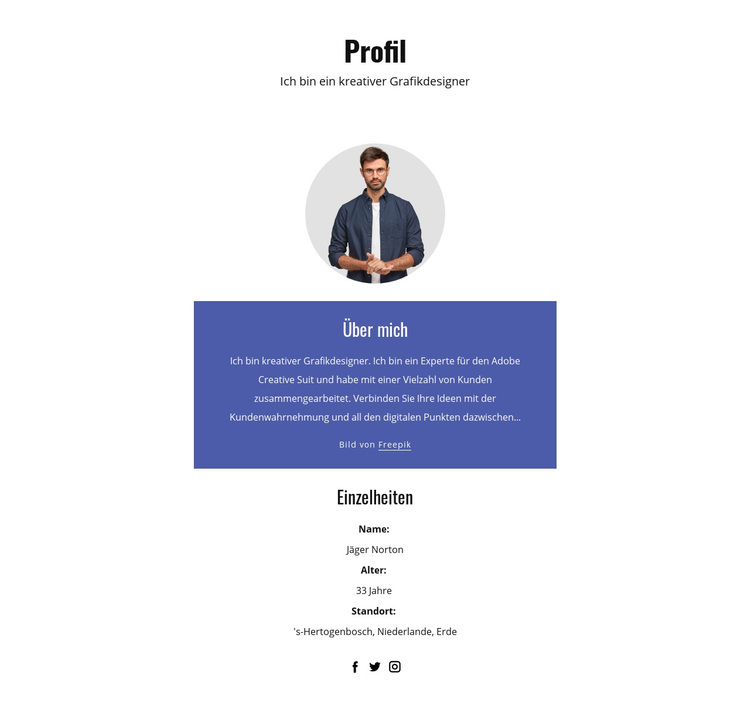 Profil des Grafikdesigners WordPress-Theme