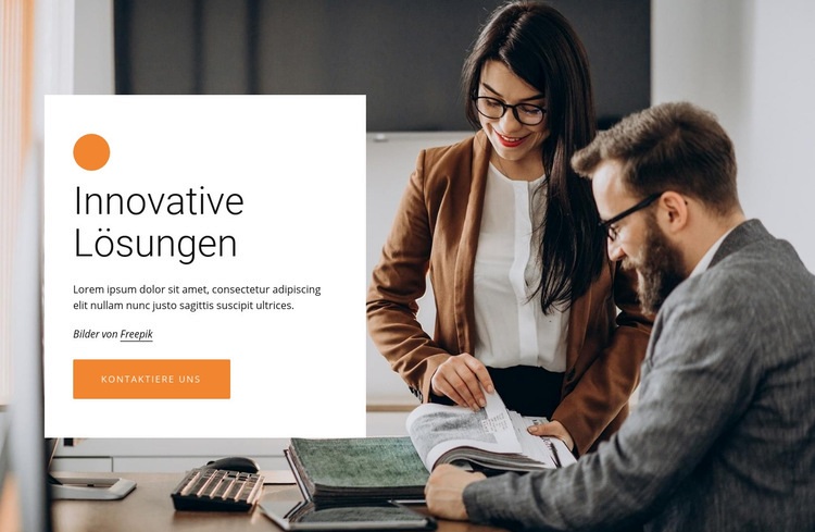 Innovative Geschäftslösungen Landing Page