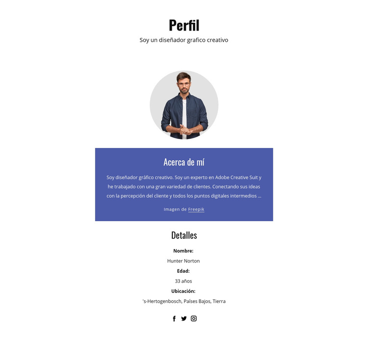 Perfil de diseñador gráfico Tema de WordPress
