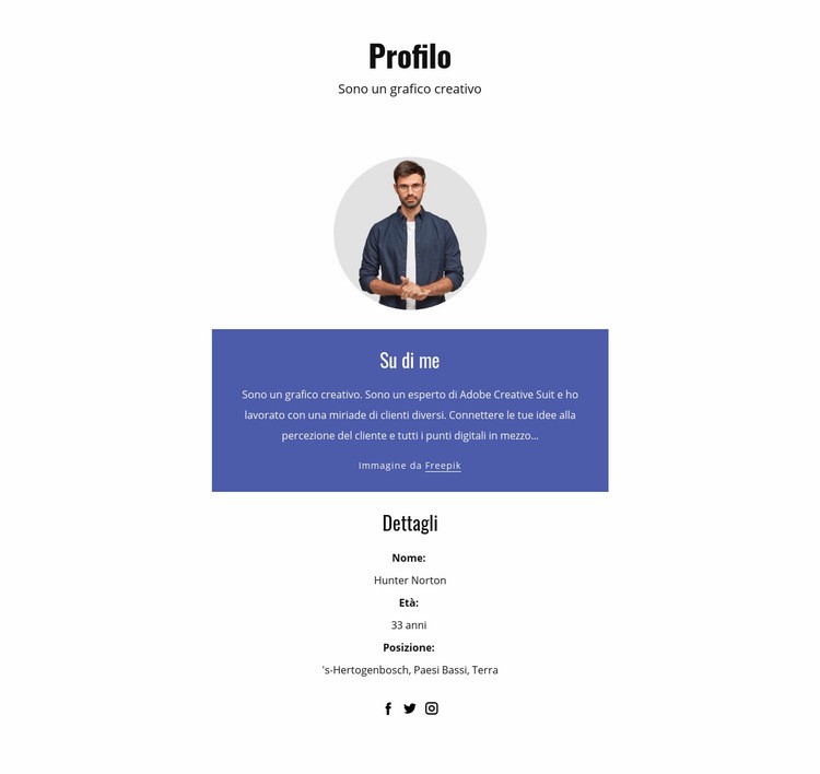 Profilo del grafico Modelli di Website Builder