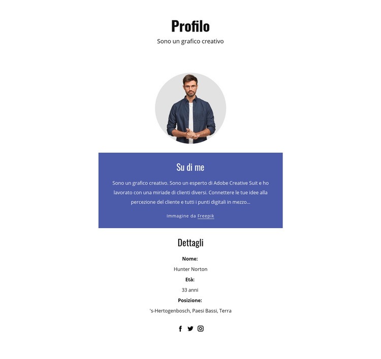 Profilo del grafico Progettazione di siti web