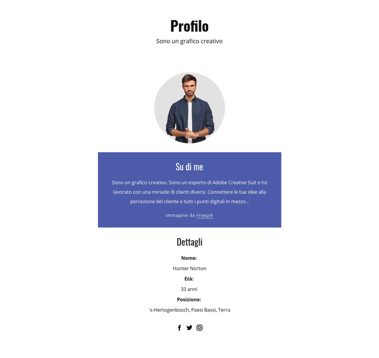 Profilo del grafico Tema WordPress
