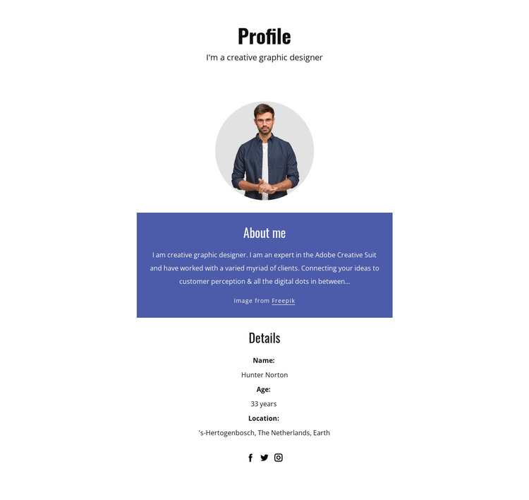 Graphic designer profile Web Design