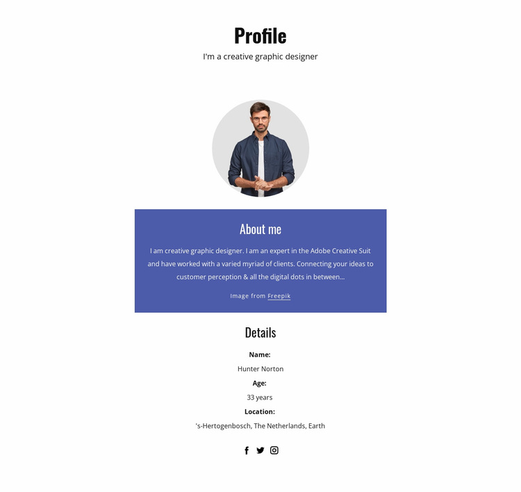 Graphic designer profile Website Design