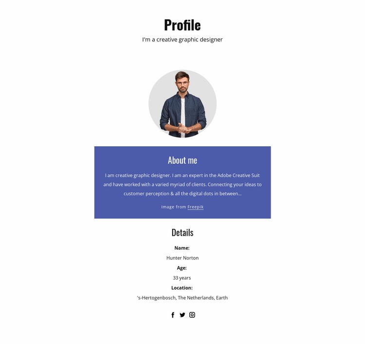 Graphic designer profile Wix Template Alternative