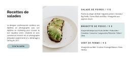 Carte De Salades Légères - Modèles De Sites Web