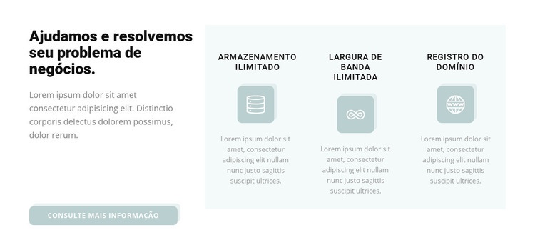 Resolvendo problemas de negócios Maquete do site