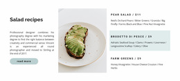 Light Salads Menu - Creative Multipurpose Website Builder