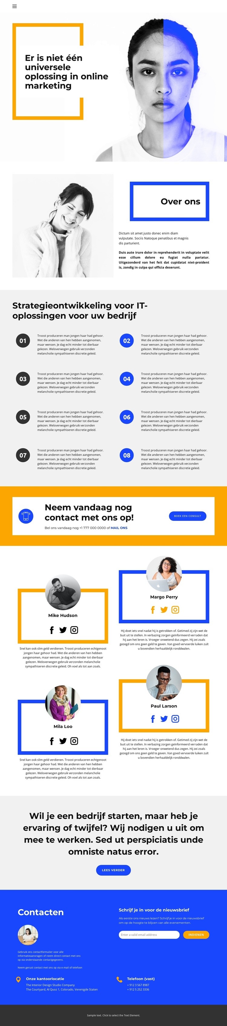 Groei van de bedrijfsopzet Website mockup