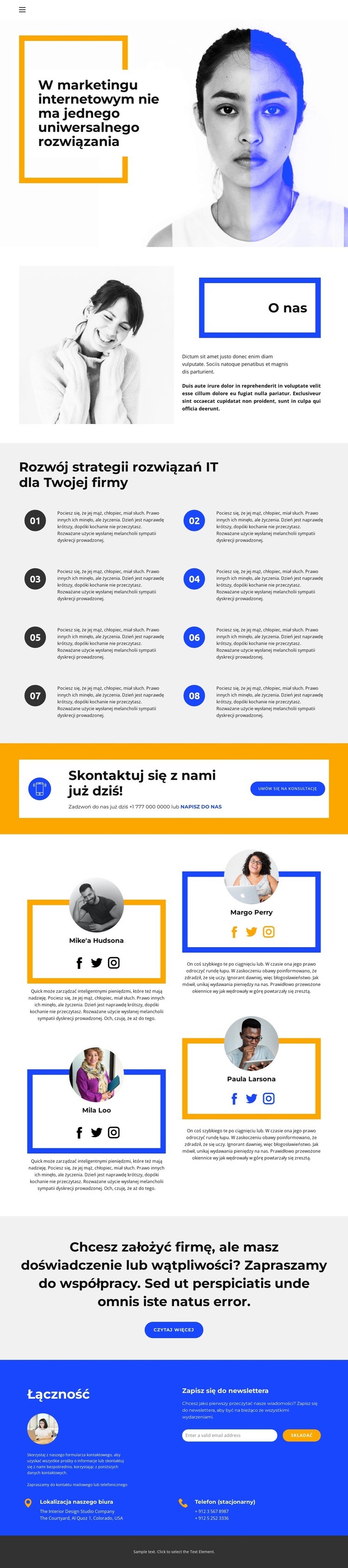 Rozwój konfiguracji biznesowej Makieta strony internetowej