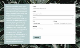 Formulario De Contacto Y Texto: Plantilla HTML5 Adaptable