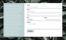 Formulario De Contacto Y Texto: Plantilla De Una Página Fácil De Usar