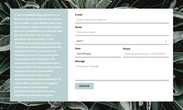 Formulario De Contacto Y Texto - Plantilla Para Agregar Elementos A La Página