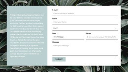 HTML Code For Contact Form And Text