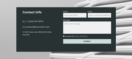 Contact Form In The Picture - HTML Template