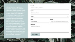 Kapcsolatfelvételi Űrlap És Szöveg - Sablon Elemek Hozzáadásához Az Oldalhoz
