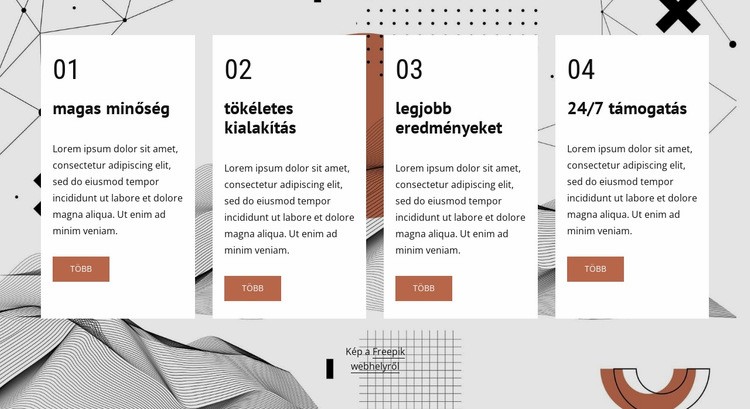 Kiváló minőségű szolgáltatások Weboldal sablon