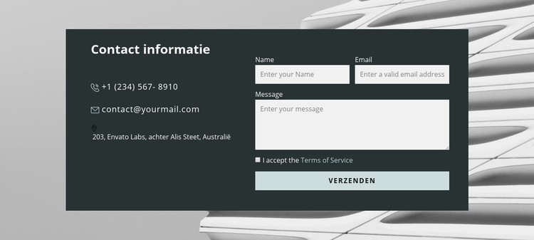 Contactformulier in de afbeelding Website Builder-sjablonen