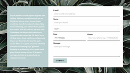 Contact Form And Text - Drag & Drop WordPress Theme Generator